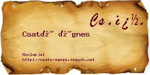 Csató Ágnes névjegykártya