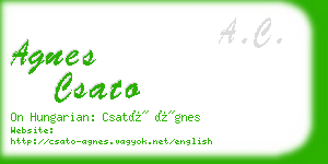 agnes csato business card